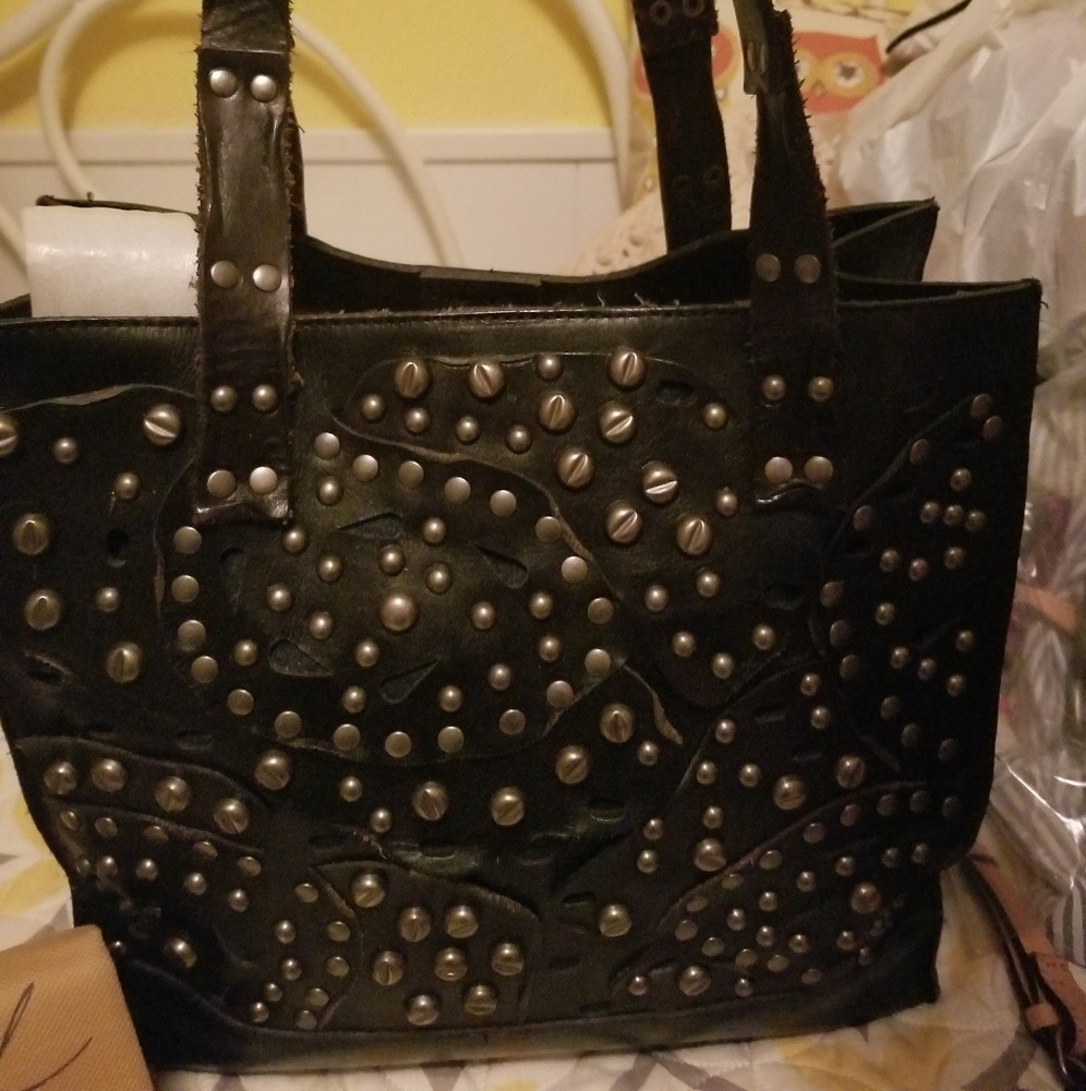 Studded Black Tote Bag